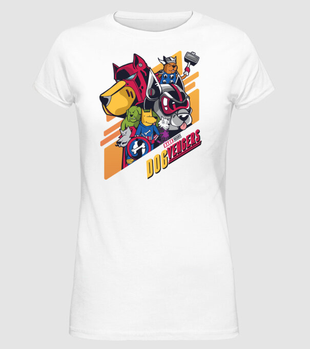 Dogvengers Câini Eroi model alb pe tricou