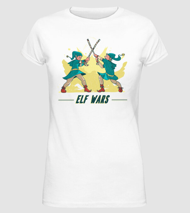 Războiul elfilor model alb pe tricou
