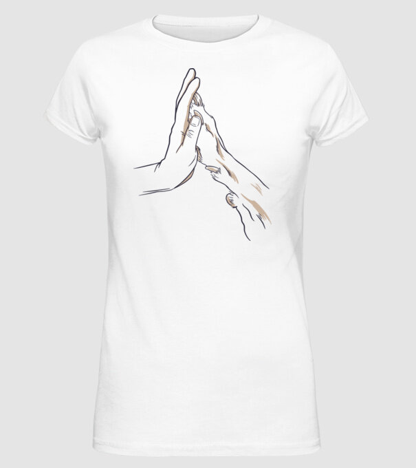 Prietenia câine om model alb pe tricou