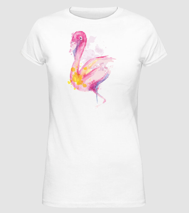 Flamingo Pictură model alb pe tricou