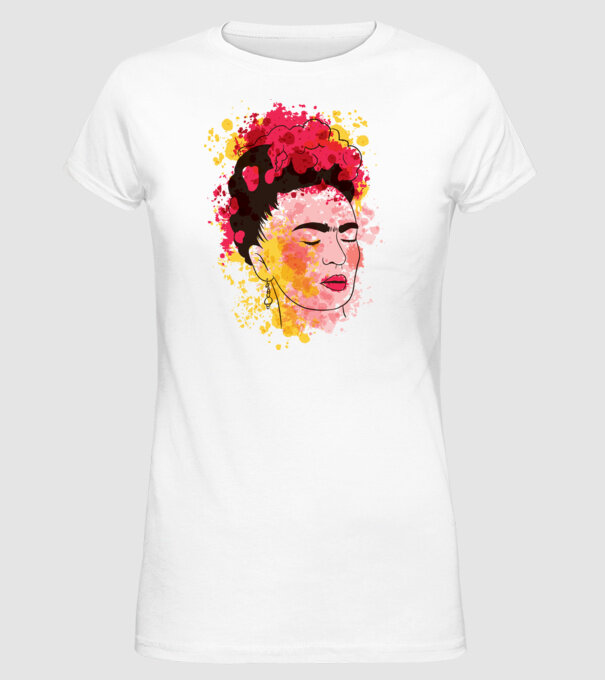 Frida Kahlo model alb pe tricou