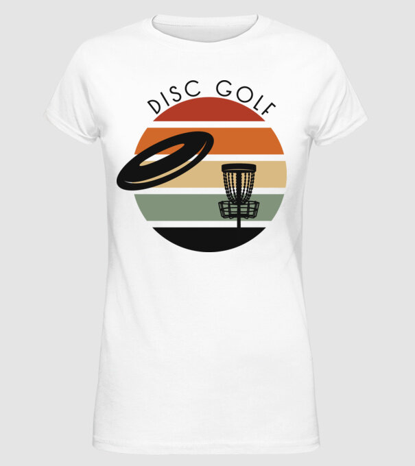 Frizbi Golf model alb pe tricou