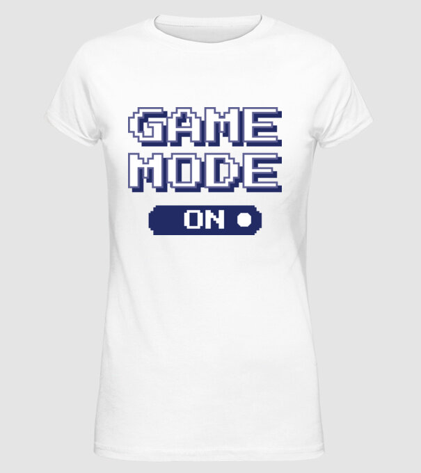 Game mode on Gamer pixel model alb pe tricou