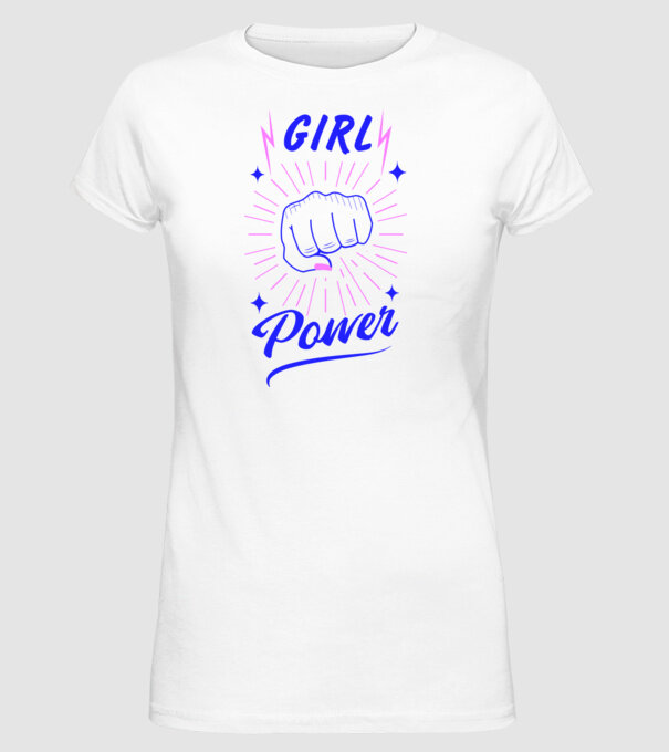 Girl Power Ziua Femeii model alb pe tricou
