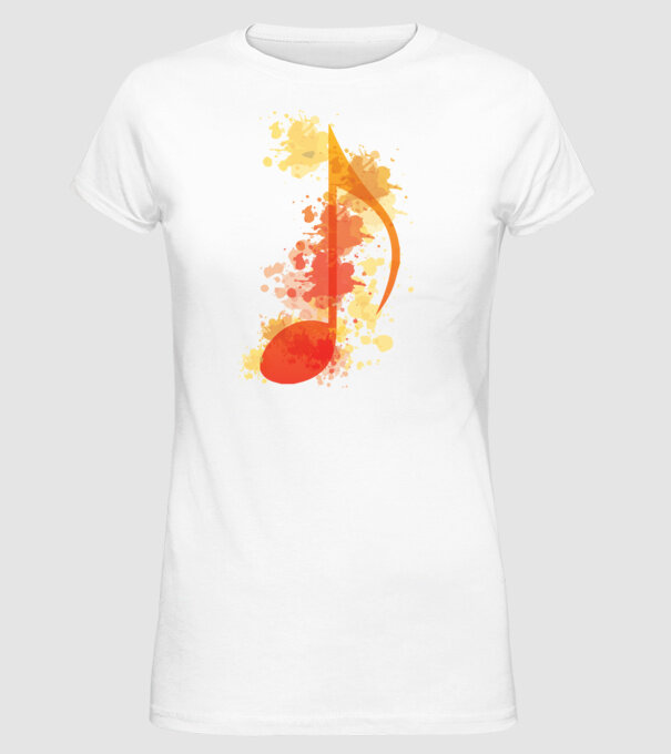 Notă muzicală model alb pe tricou