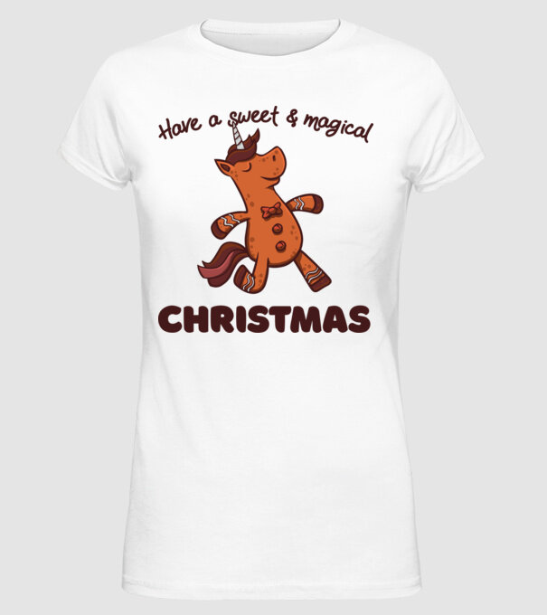 Have a sweet and magical Christmas model alb pe tricou