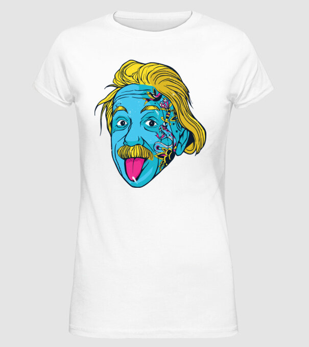 Hippy Albert Einstein model alb pe tricou