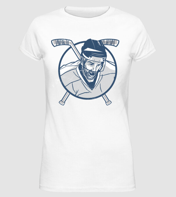 Hochei Jucător Hochei de gheață model alb pe tricou