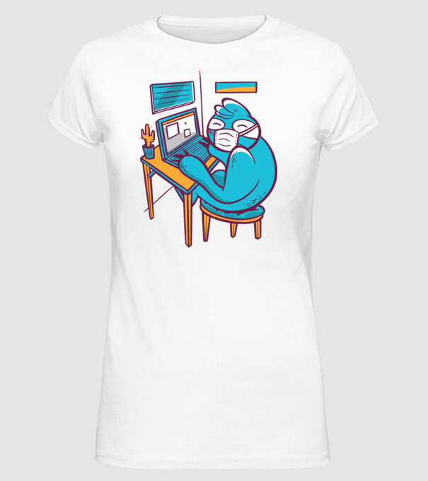Leneș Home Office model alb pe tricou
