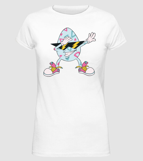 Ouă de Paște Dab model alb pe tricou