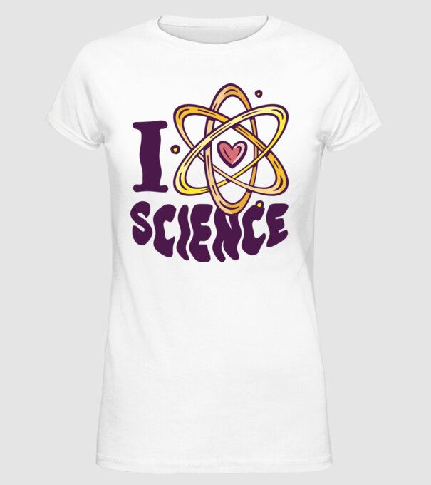 I Love Science știință model alb pe tricou