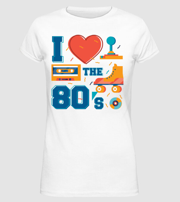 'I love the 80s - Iubesc anii ''80' model alb pe tricou