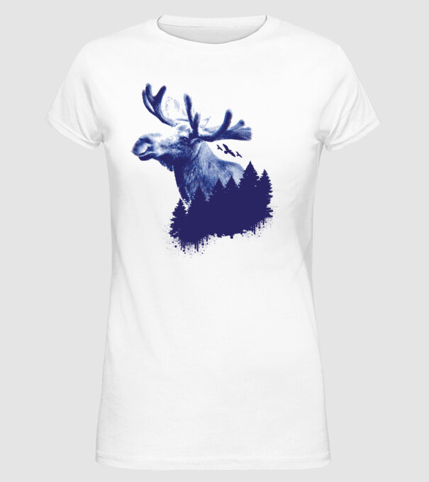 Elan model alb pe tricou
