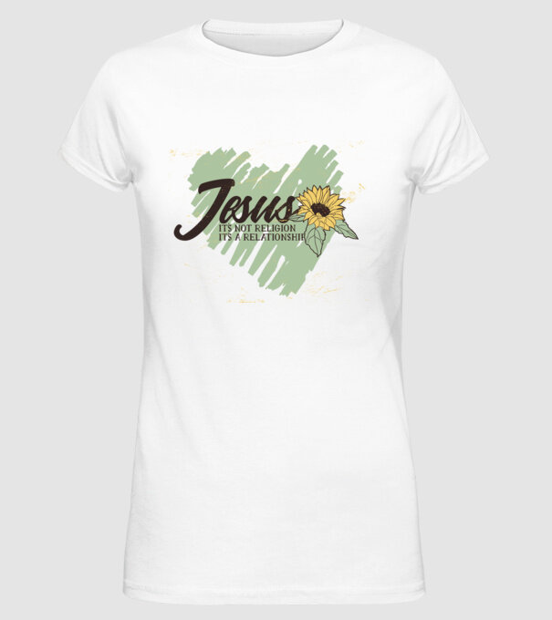 Inima lui Isus - Nu o religie, ci o relație model alb pe tricou
