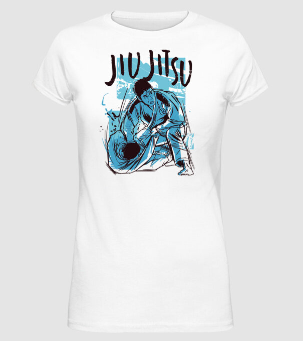 Jiu Jitsu model alb pe tricou