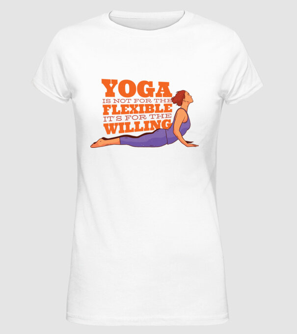 yoga perseverență model alb pe tricou