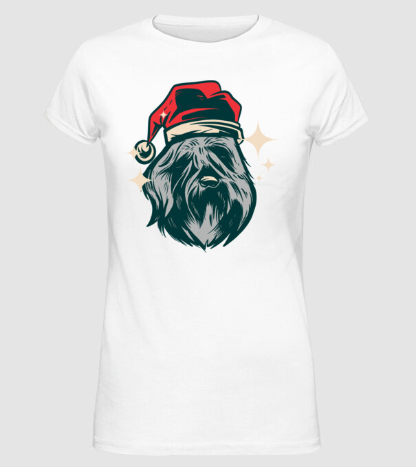 Câine de Crăciun model alb pe tricou