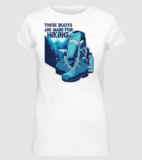 Bocanci de drumeție model alb pe tricou