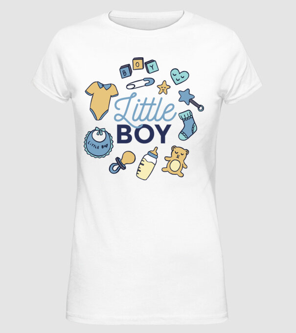 Băiețel model alb pe tricou