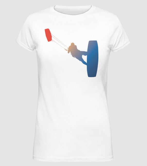 Kite Surfer model alb pe tricou