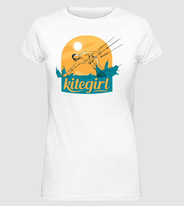 Tricou Kitegirl Kitesurf model alb pe tricou