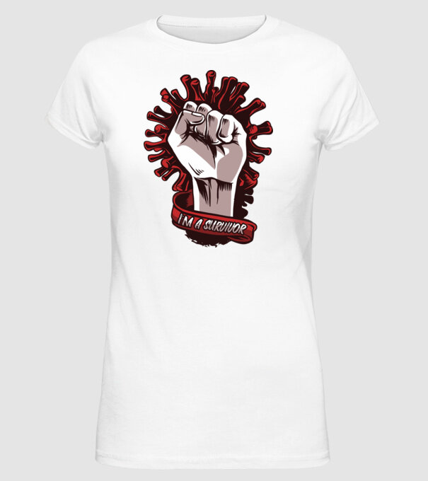 Supraviețuitor Coronavirus model alb pe tricou
