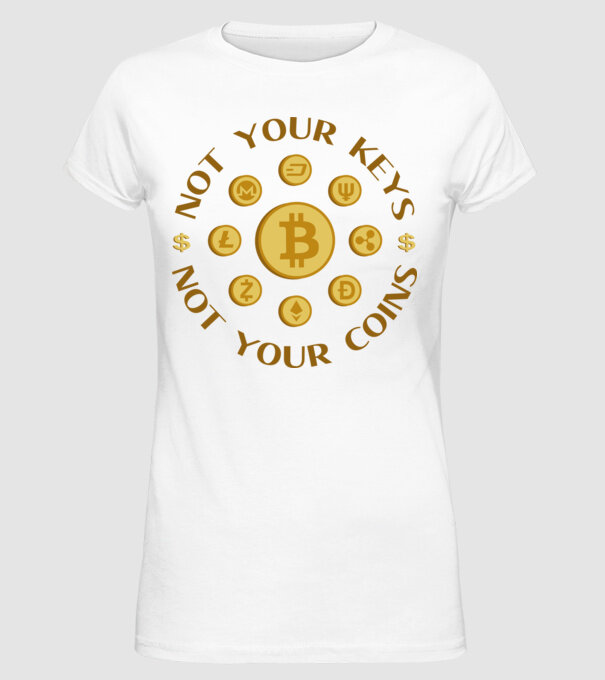 Criptomonede model alb pe tricou