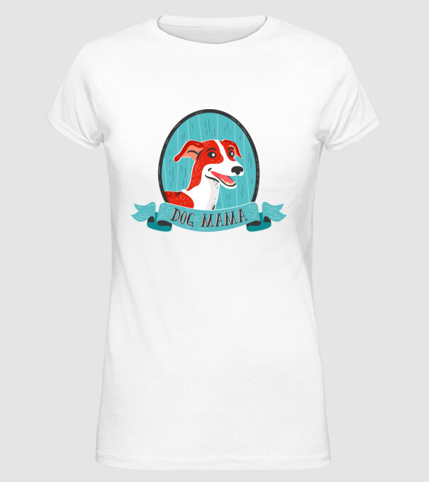 Câine Mamă model alb pe tricou