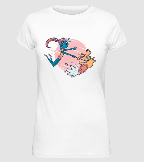 Plimbarea câinilor model alb pe tricou