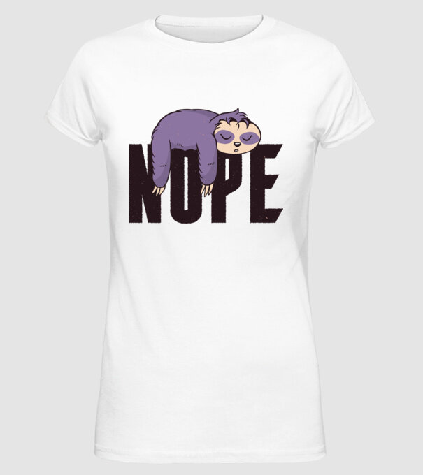 Leneș Nope model alb pe tricou