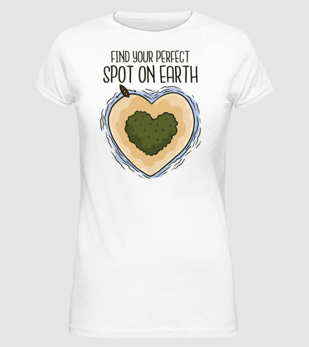 Insulă nelocuită model alb pe tricou