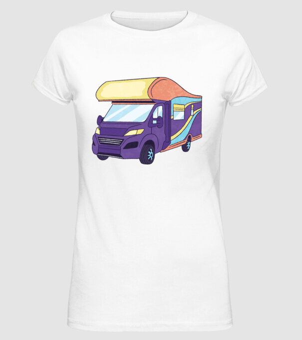 Autorulotă model alb pe tricou