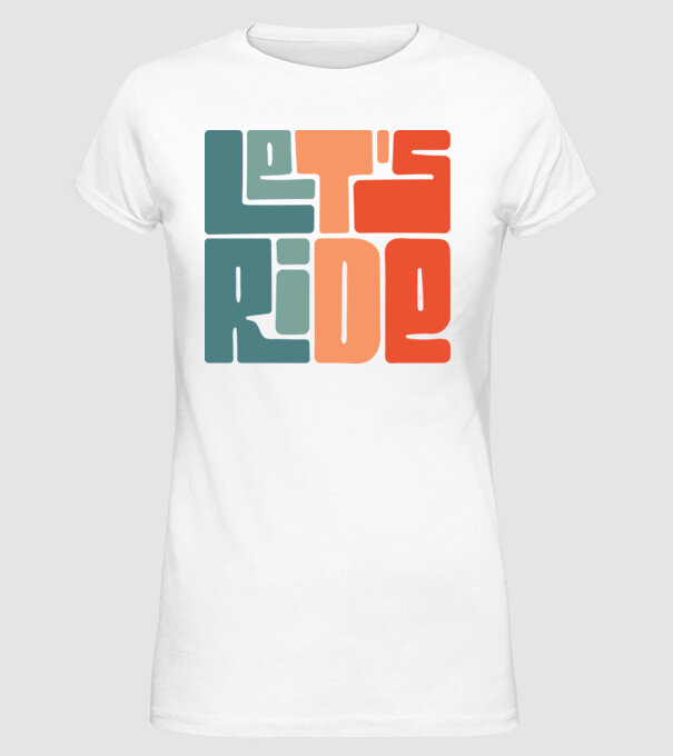 'Let''s Ride - Snowboard' model alb pe tricou