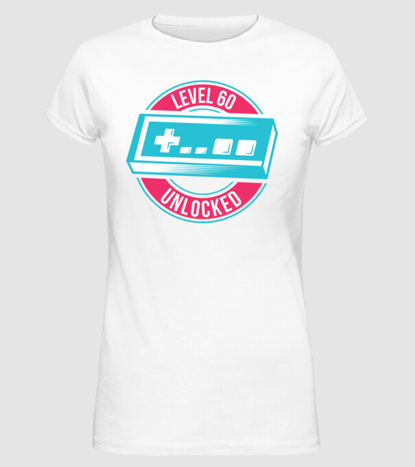 Level 60 Unlocked 60th Birthday model alb pe tricou