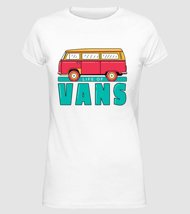Life of Vans model alb pe tricou