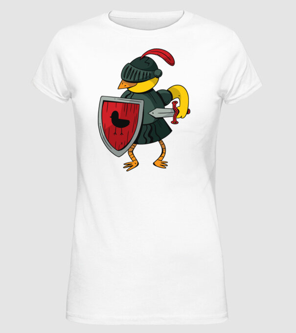 Cavaler Pasăre model alb pe tricou