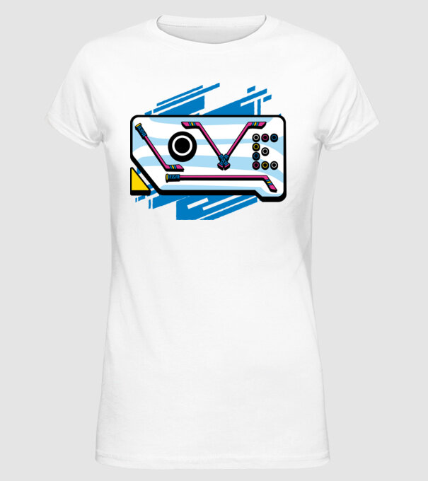 Love Hockey model alb pe tricou