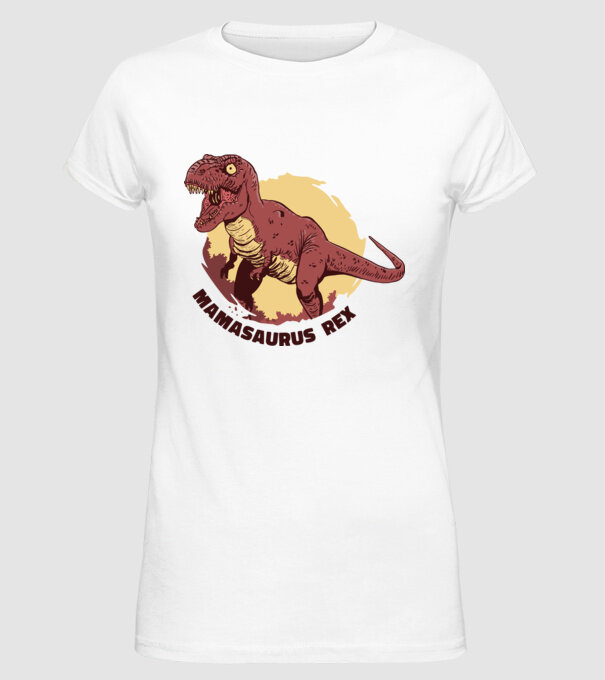 mamasaurus rex model alb pe tricou