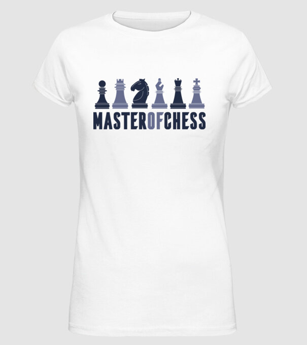 Master of Chess model alb pe tricou