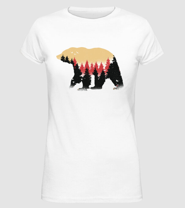 Urs Natură model alb pe tricou