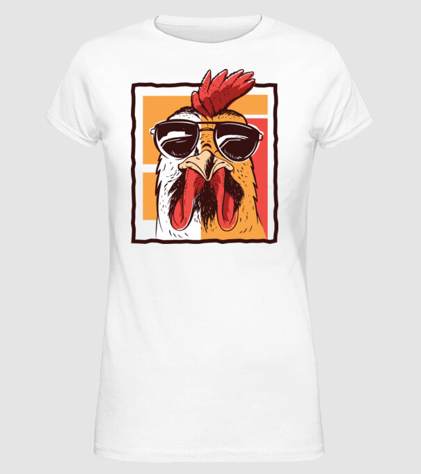 Pui cool model alb pe tricou