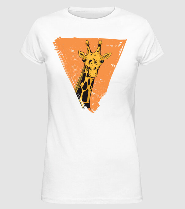 Girafă cool model alb pe tricou