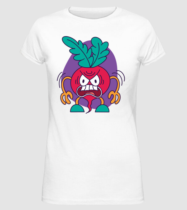 Ridichi supărat model alb pe tricou