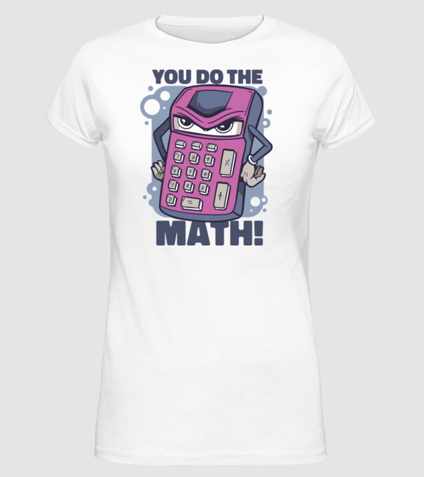 Calculator Furios model alb pe tricou