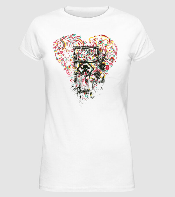 Inimă otrăvită model alb pe tricou
