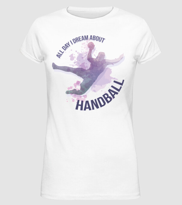 Visez la handbal în fiecare zi model alb pe tricou