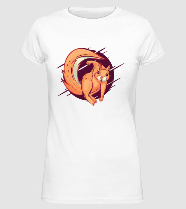 Supererou veveriță model alb pe tricou