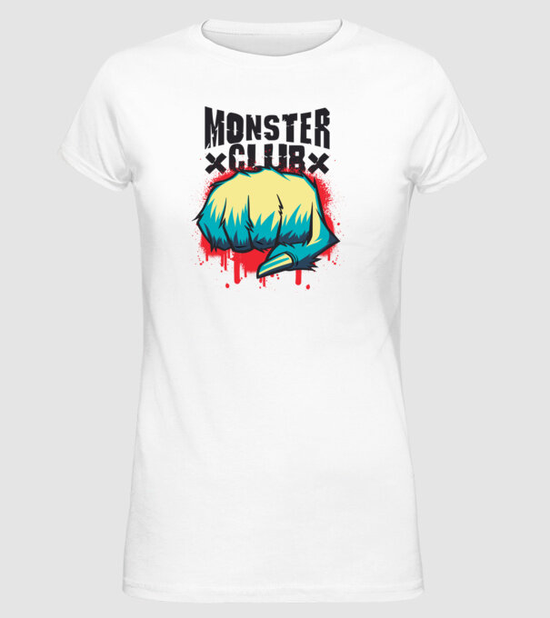 Monster Club model alb pe tricou