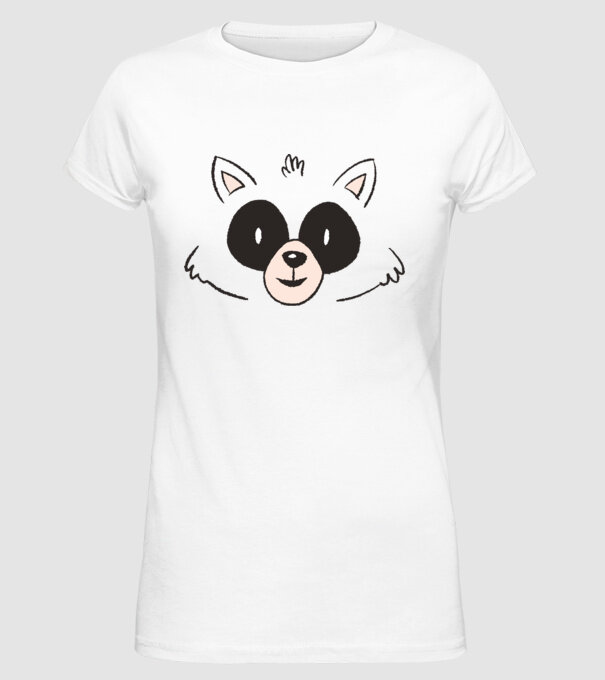 Cap Raton model alb pe tricou