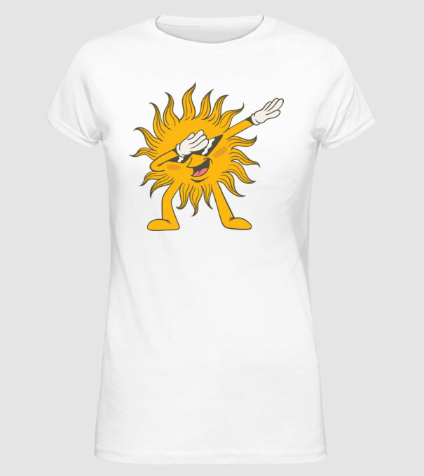 Soare DAB model alb pe tricou
